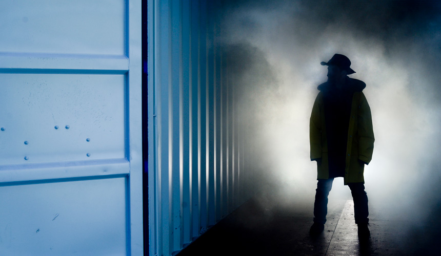 Picture of Jez in shipping container